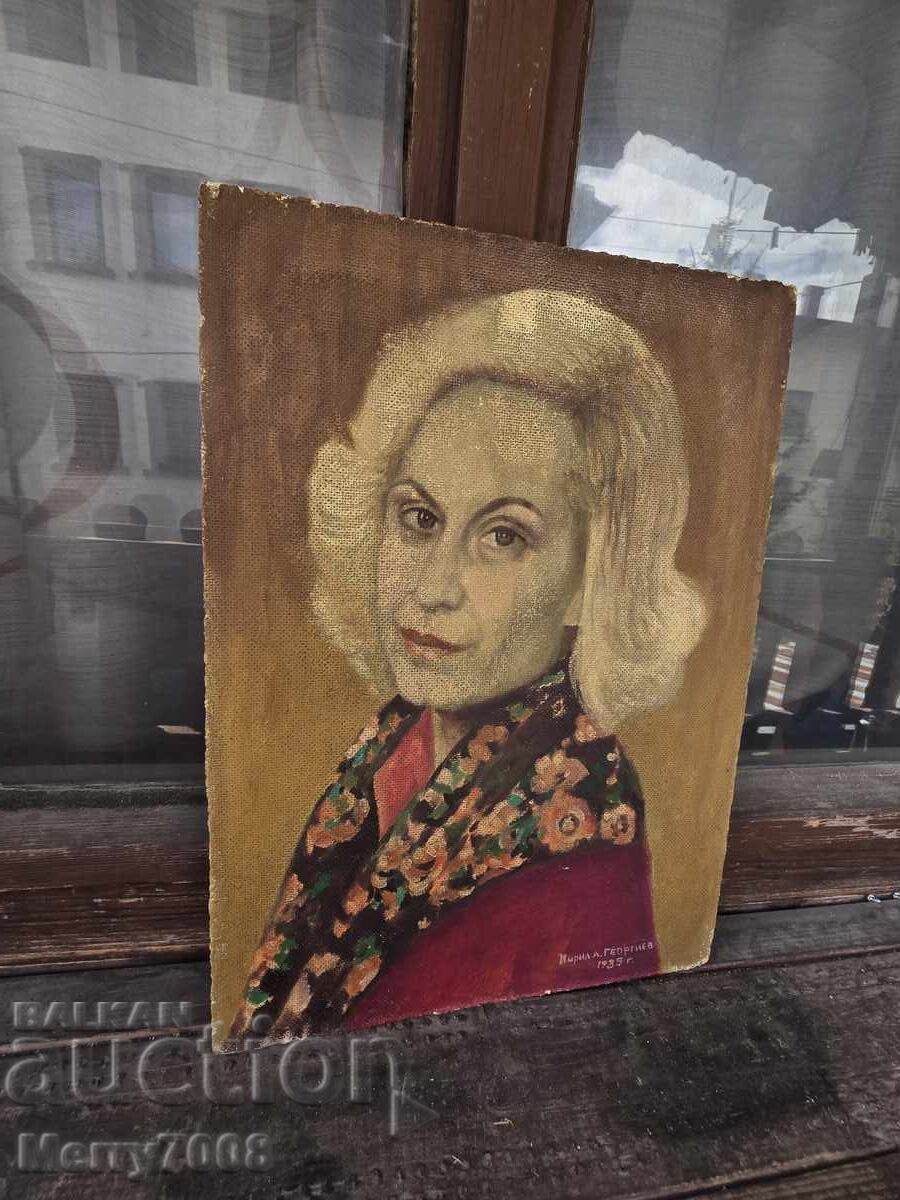 Livrarea Acest tablou este un portret în ulei, semnat de Kiril A. Gheorghiev