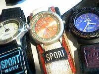 Lot of sports watches, working, no battery