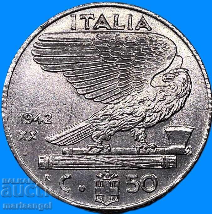 50 centesimi 1942 Italia Victor Emanuel - an rar - 5