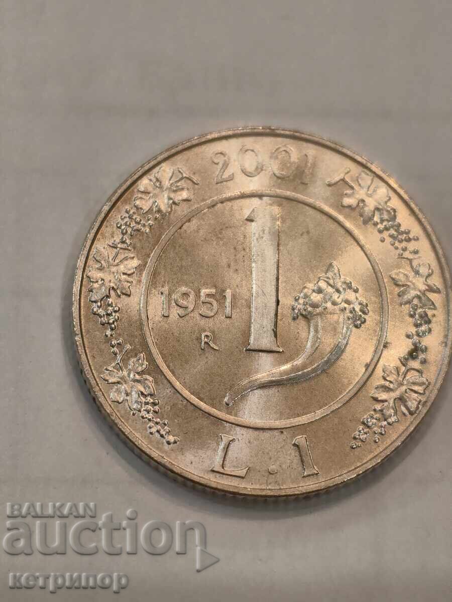 Ιταλία 1 λίρα 2001 Ασημένιο