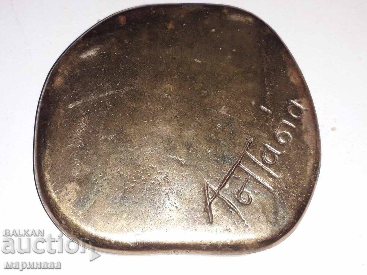 Auction  ARTIST PLAQUE. SOLID BRONZE. GREECE