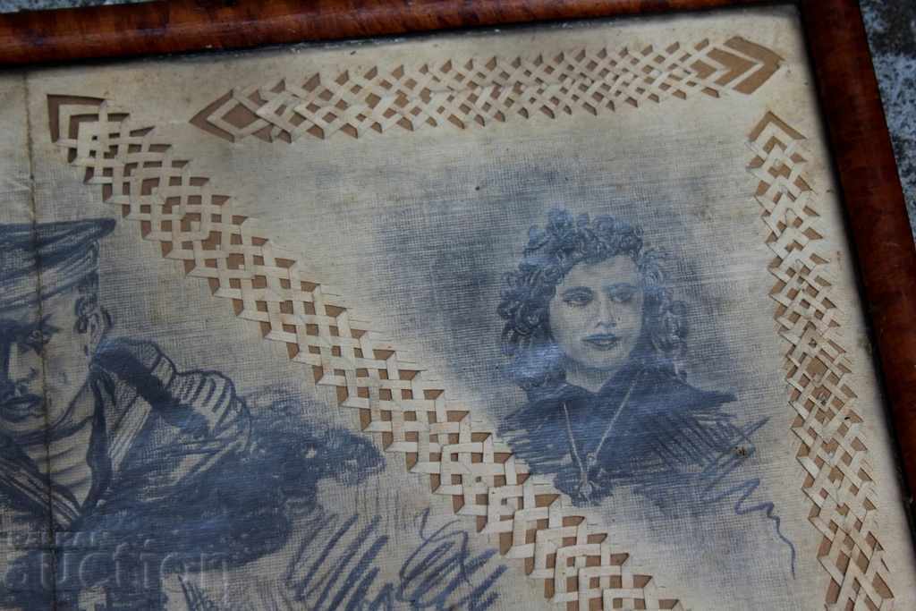 Licitație 1942 DESEN MILITAR VECHI RĂZBOIUL DE CREATIVITATE MILITARĂ FLOTA RĂZBOIULUI