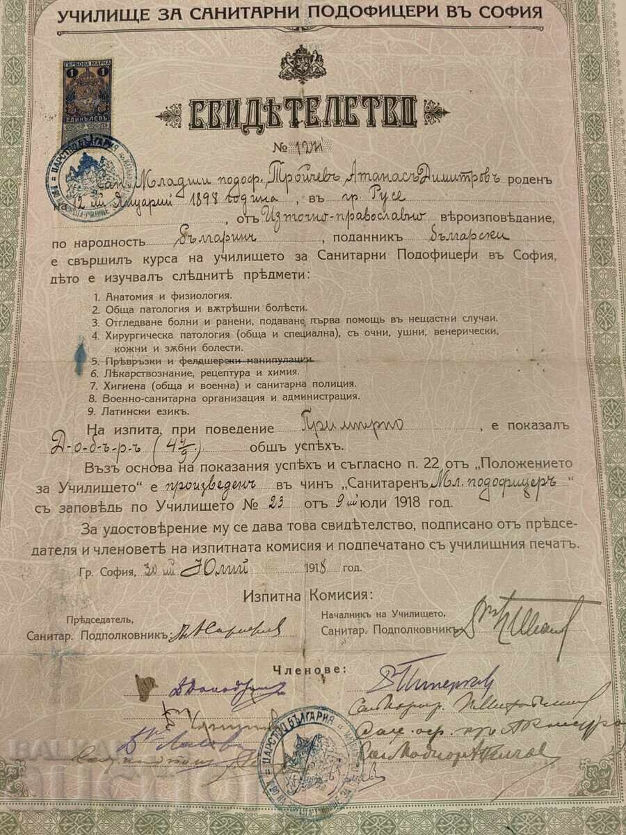Licitație 1918 ȘCOALĂ SUBOFIȚERI SANITARI CERTIFICAT SPITAL MEDIC Licitație 1918 ȘCOALĂ SUBOFIȚERI SANITARI CERTIFICAT SPITAL MEDIC