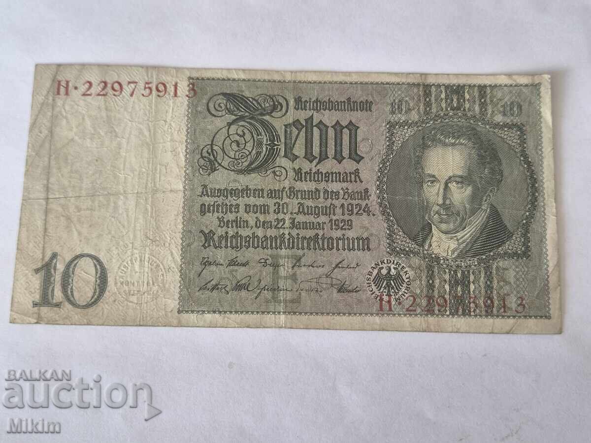 Bancnotă 10 Reichsmărci 1929 Germania