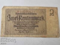 Банкнота 2 рентенмарки 1937г. Германия