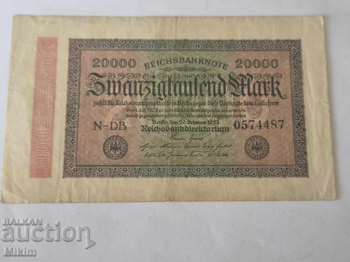 Banknote 20,000 Reichsmarks 1923 Germany