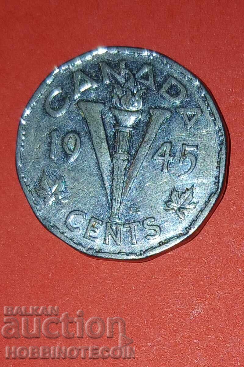 CANADA 5 Cenți emisiune 1945 REGE