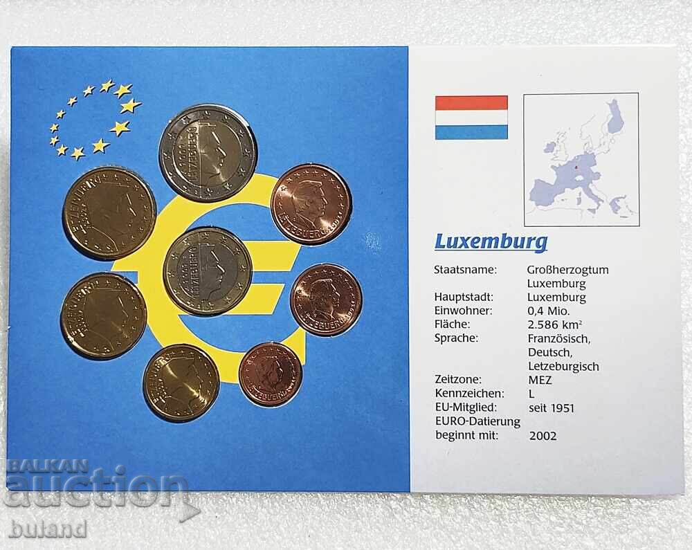 Luxemburg UNC SET monede Euro 2002 de la 1 Cent la 2 Euro
