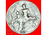LIBERTY (1897-1921): FRANCE ★ 5 CENTIMES 1912!