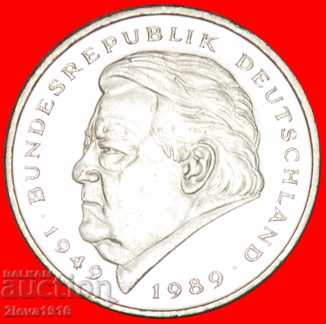 Ⰺ NOT MUSIC STRAUSS 1949-1989: GERMANY★2 MARKS 1990D BAVARIA Ⰺ NOT MUSIC STRAUSS 1949-1989: GERMANY★2 MARKS 1990D BAVARIA
