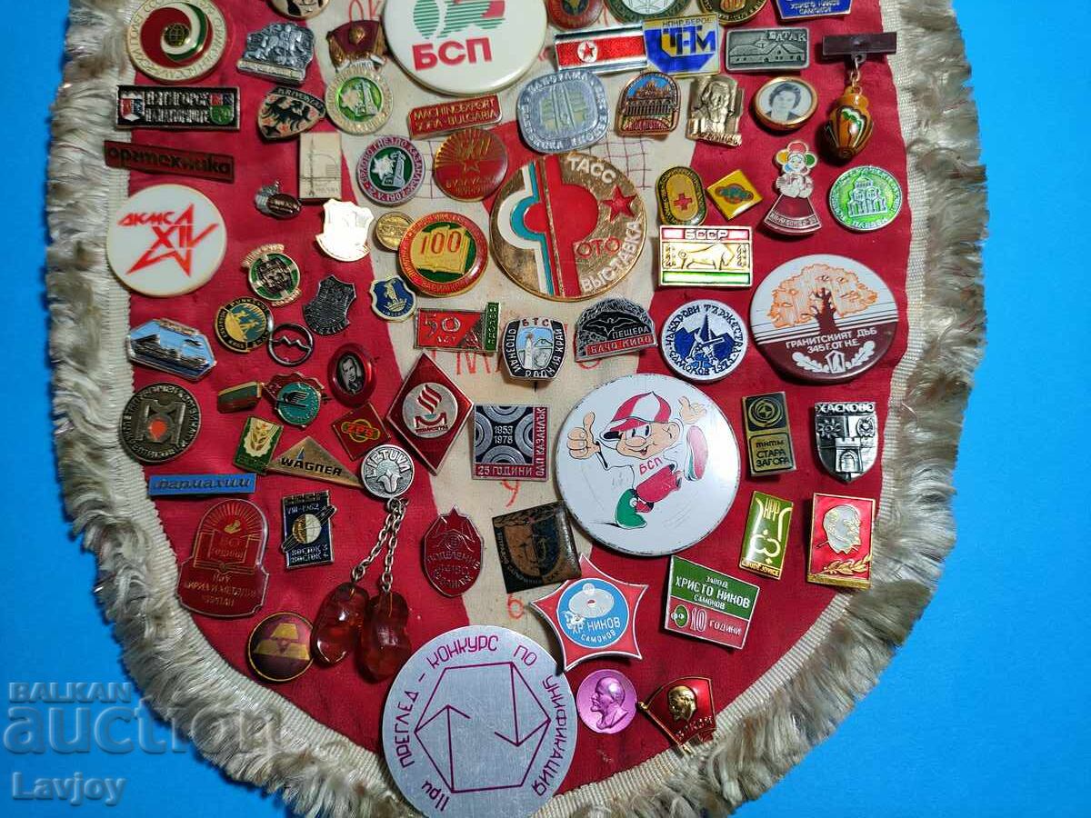 Auction  Ornately decorated flag pins, various themes