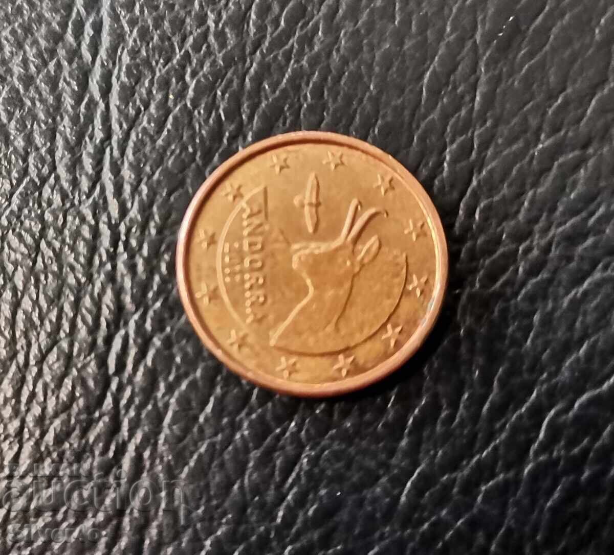 1 euro cent Andorra 2017