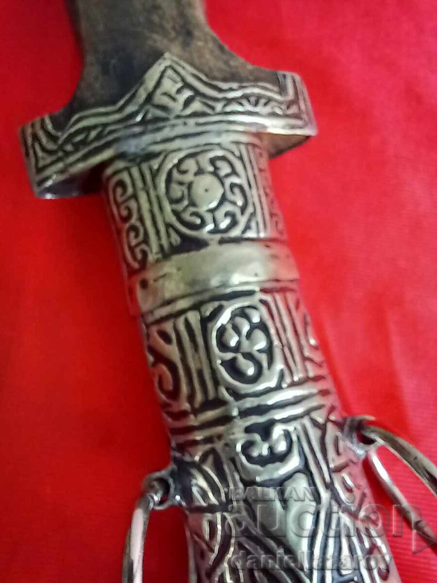 Licitație Mare iatagan marocan din argint, Handjar, Kama