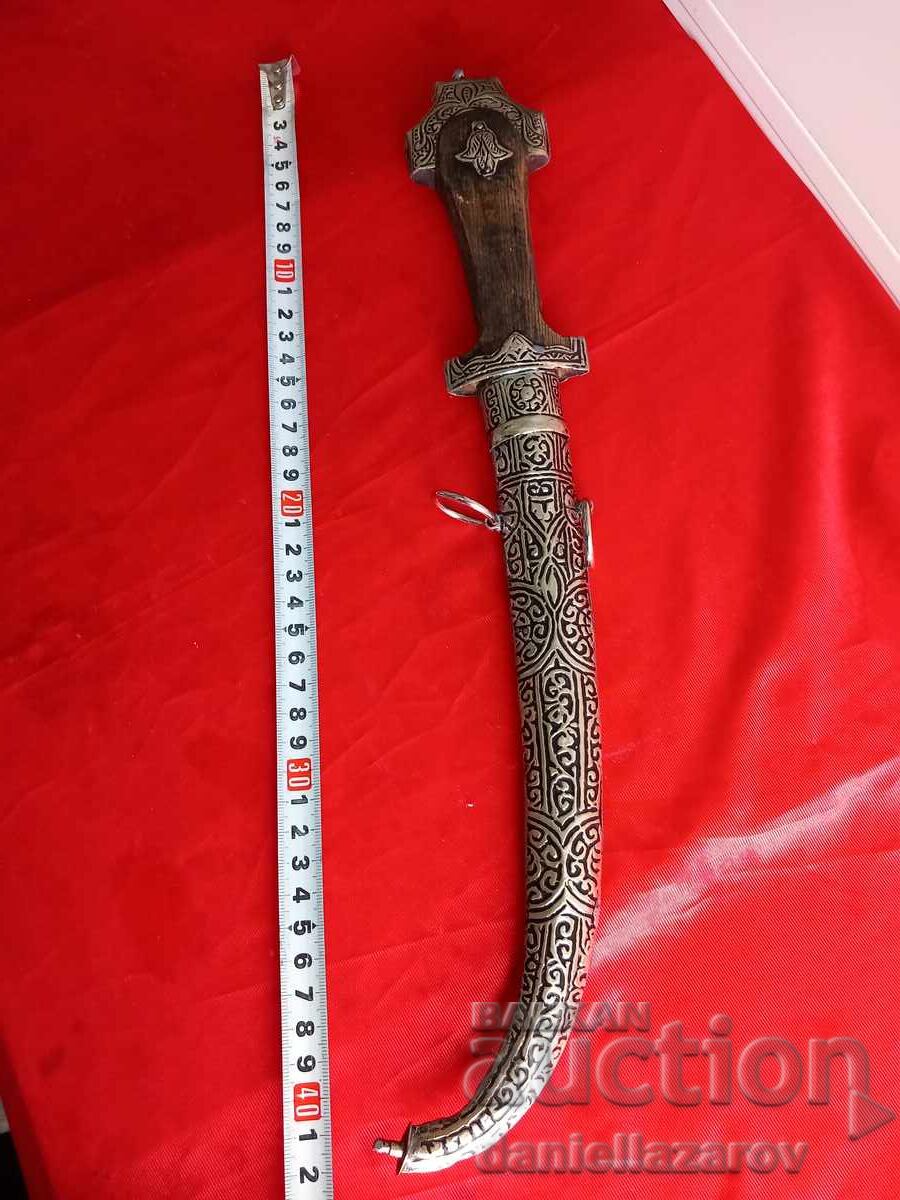 Mare iatagan marocan din argint, Handjar, Kama - 7