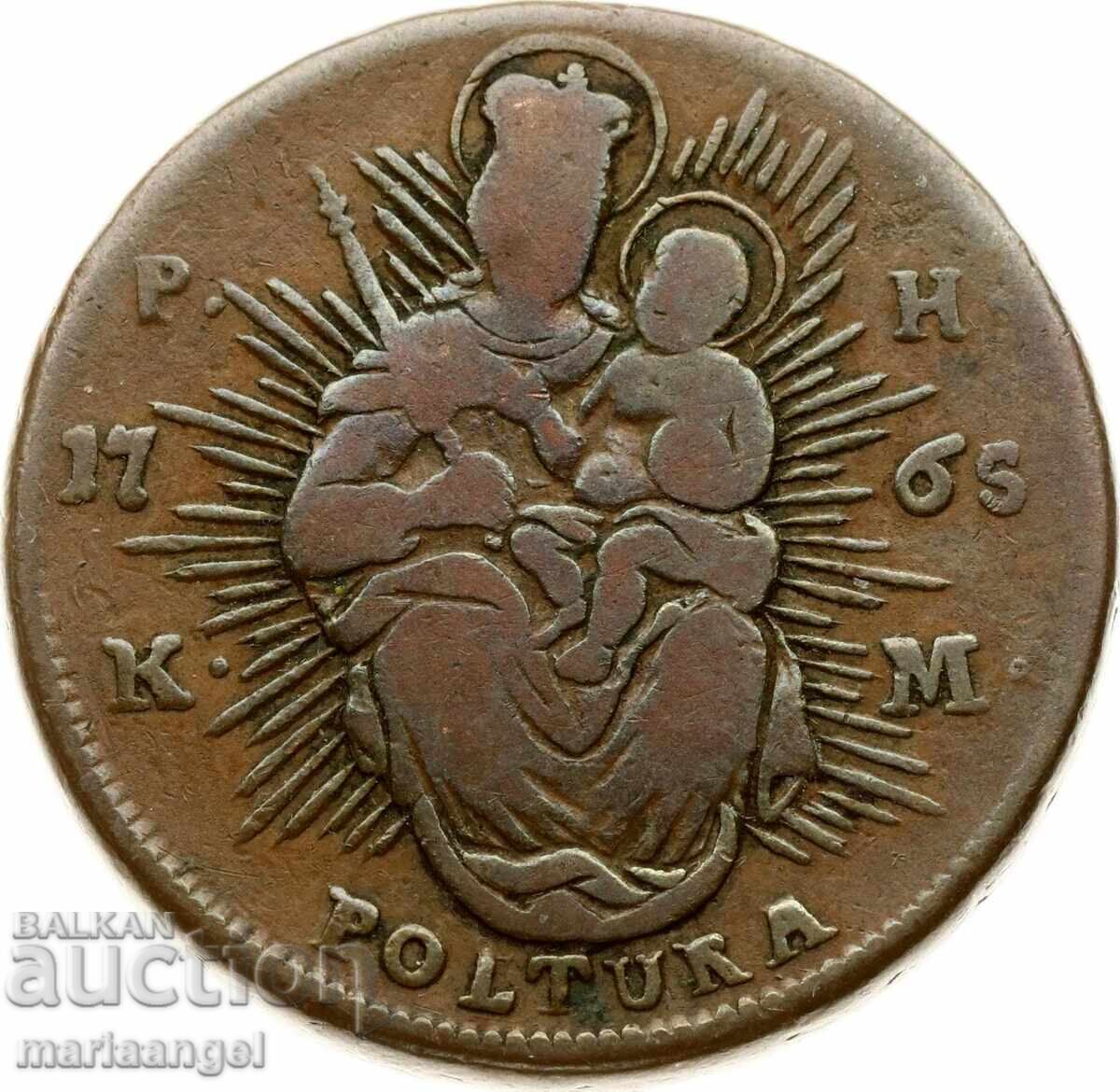 Licitație Poltura 1765 Austria 16,89g Maria Terezia/Madona Ungară
