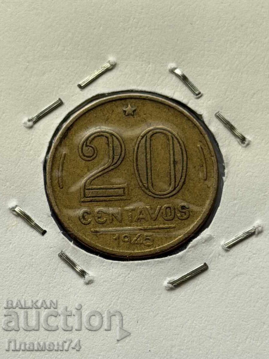 20 centavos 1945 Brazilia 20 centavos 1945 Brazilia