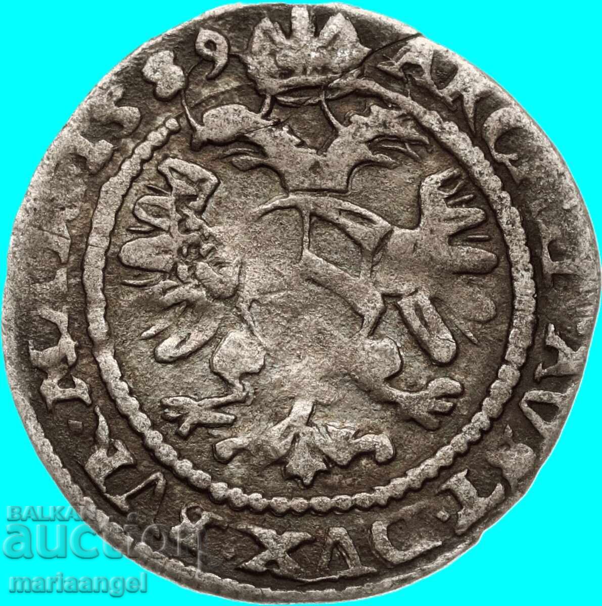 1 Groschen 1589 Austria Rudolf II Lion silver - rare and expensive - 6