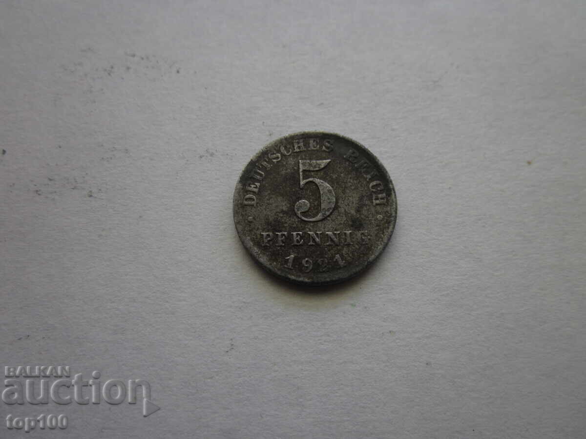 Licitație 5 PFENNIG 1921 BZC !!!