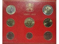 Евросет Ватикана 2015 година ( от 1 цент до 2 евро ) UNC
