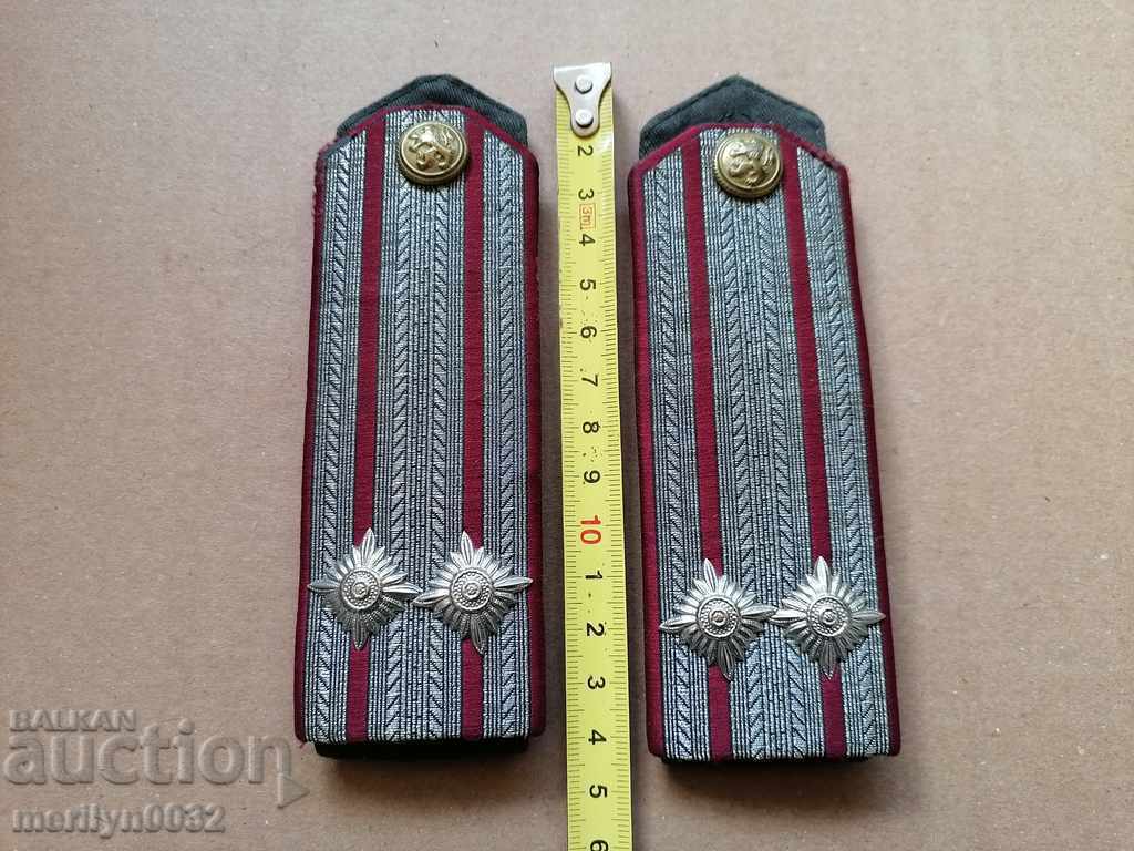 Auction  Senior officer epaulettes lieutenant colonel from BA uniform, monogram