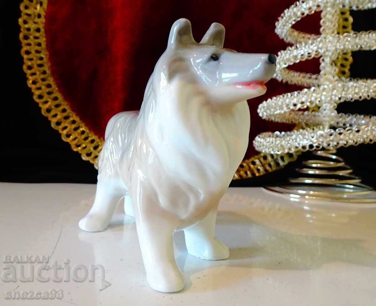 Figurină din porțelan japonez câine Collie, Lassie - 5