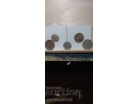 Lot of 1, 3, 5, 10 and 25 stotinki 1951
