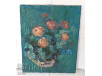 Oil painting still life with flowers