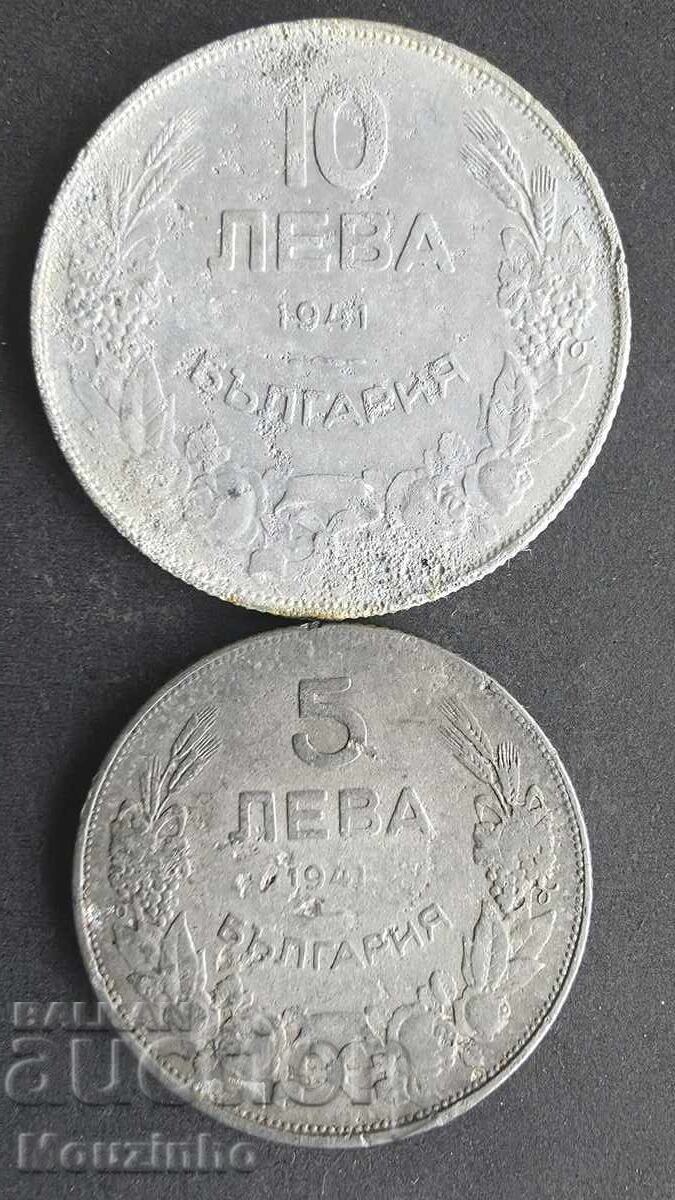 10 leva și 5 leva 1941 Regatul Bulgariei 10 leva și 5 leva 1941 Regatul Bulgariei