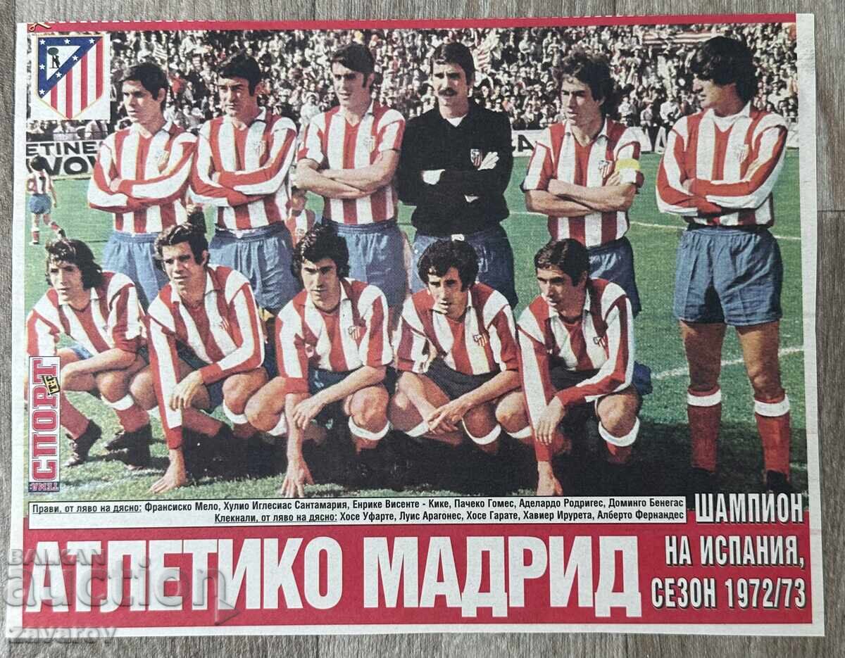 Atletico Madrid 1973 Spanish Champion Tema Sport