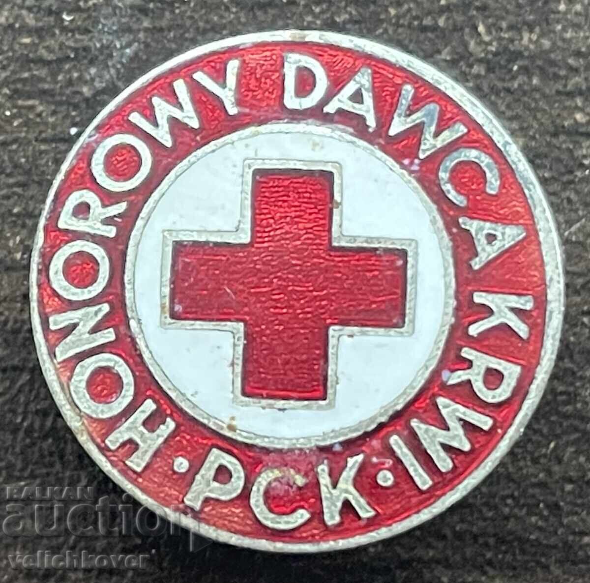 43525 Polonia insignă donator onorific de sânge Crucea Roșie Poloneză email