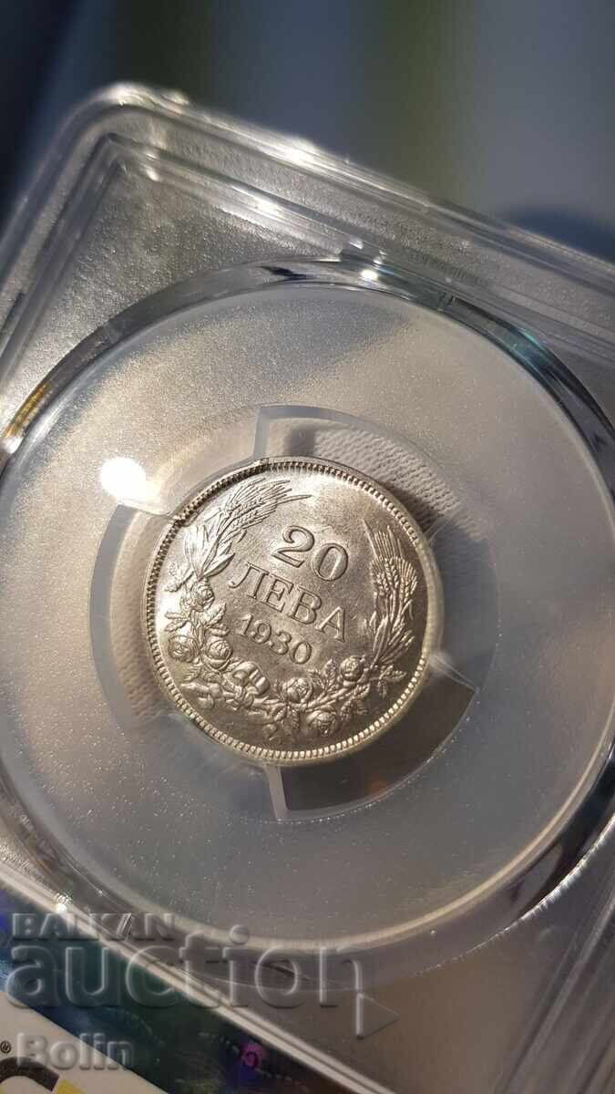 Licitație MS 61 - Monedă bulgărească regală din argint 20 leva 1930 Licitație MS 61 - Monedă bulgărească regală din argint 20 leva 1930
