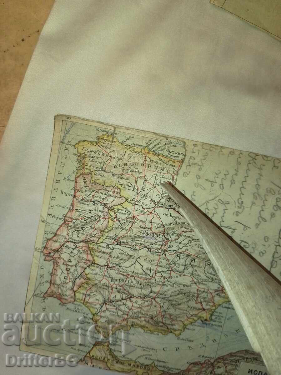 Livrarea Lot 4 buc. hărți retro ale Europei (3 buc. față-verso, ed. „Hr Livrarea Lot 4 buc. hărți retro ale Europei (3 buc. față-verso, ed. „Hr