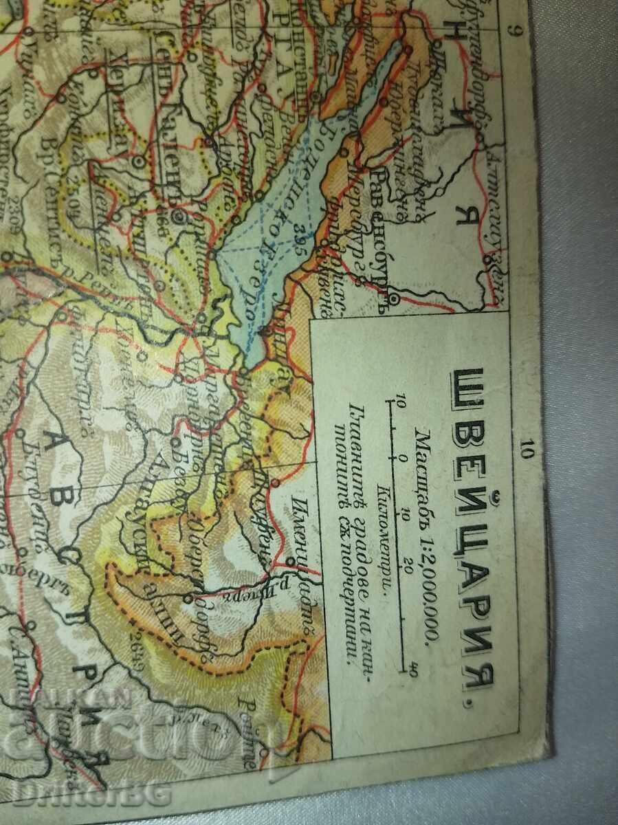 Lot 4 buc. hărți retro ale Europei (3 buc. față-verso, ed. „Hr - 6 Lot 4 buc. hărți retro ale Europei (3 buc. față-verso, ed. „Hr - 6