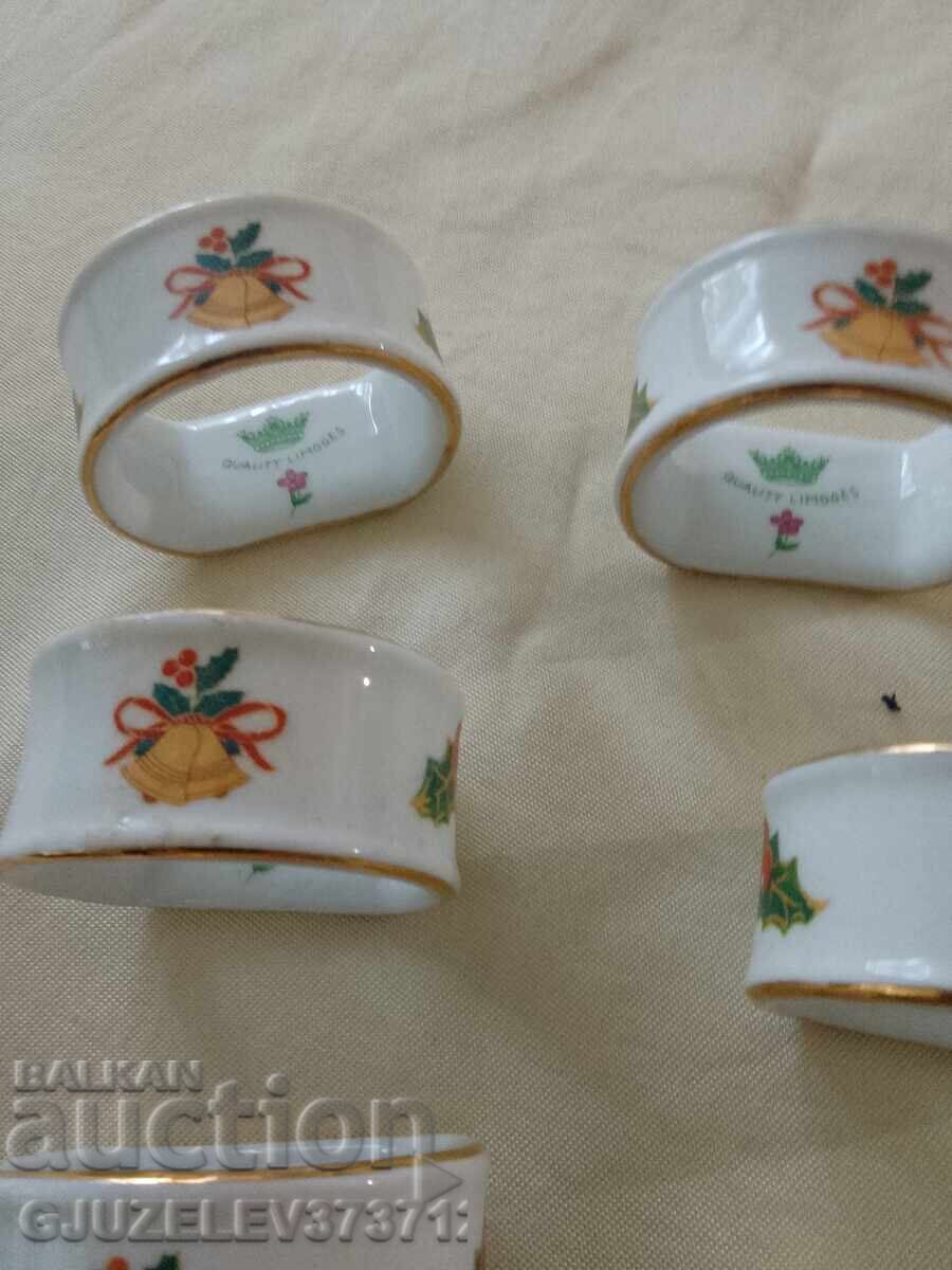 Δημοπρασία Vintage πορσελάνινοι κρίκοι για πετσέτες ΠΟΙΟΤΙΚΑ LIMOGES