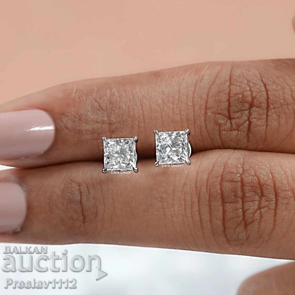 Livrarea Cercei cu Moissanit Princess 0.6ct