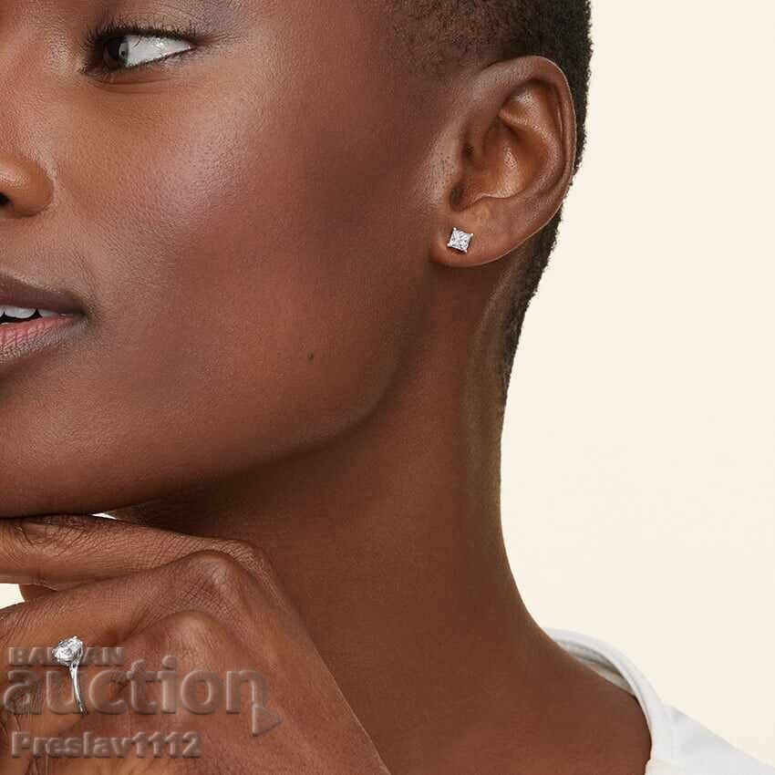 Cercei cu Moissanit Princess 0.6ct - 5