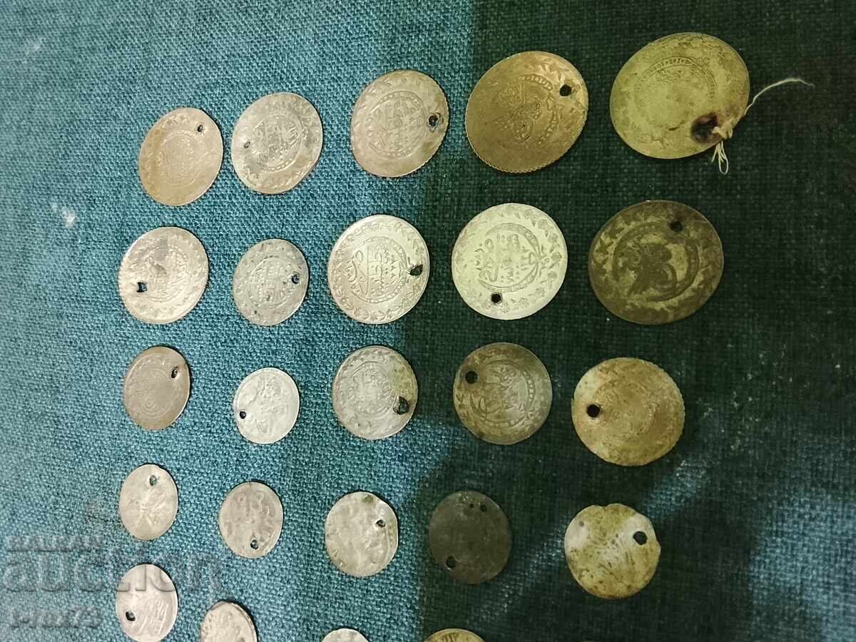 Silver coins for folk costume 40 pieces Turkish / Ottoman with price € 60.00 | 117.35 BGN