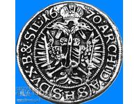 3 кройцера 1670 Австрия Бреслау SHS Леополд I сребро