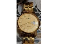 Almost new 24-karat gold-plated Belgian branded men's watch