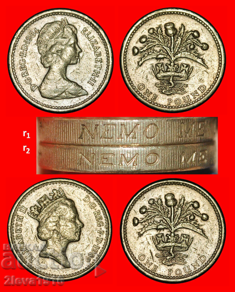 Ⰺ CIULIN:MAREA BRITANIE★1 LIRĂ 1984, 1989 2 MONEDE DE DESCOPERIRE Ⰺ CIULIN:MAREA BRITANIE★1 LIRĂ 1984, 1989 2 MONEDE DE DESCOPERIRE