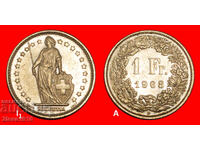 WITHOUT STAR 1850-2026:SWITZERLAND★1 FRANC 1968B DISCOVERY