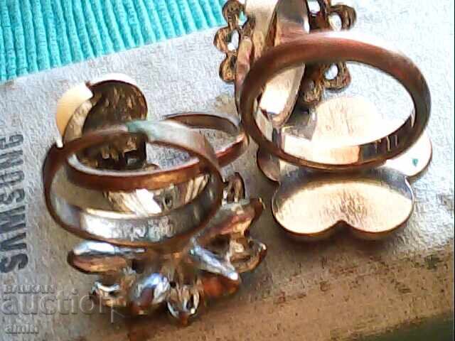 silver-plated rings with natural stones - 5