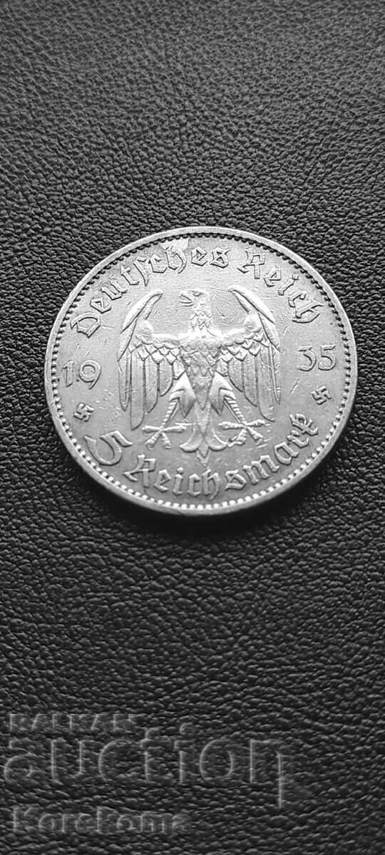 5 Герм. Марки 1935г.-A- Сребро от 1ст.БЗЦ. Чети описанието! с цена € 0.01 | 0.02 лв. 5 Герм. Марки 1935г.-A- Сребро от 1ст.БЗЦ. Чети описанието! с цена € 0.01 | 0.02 лв.