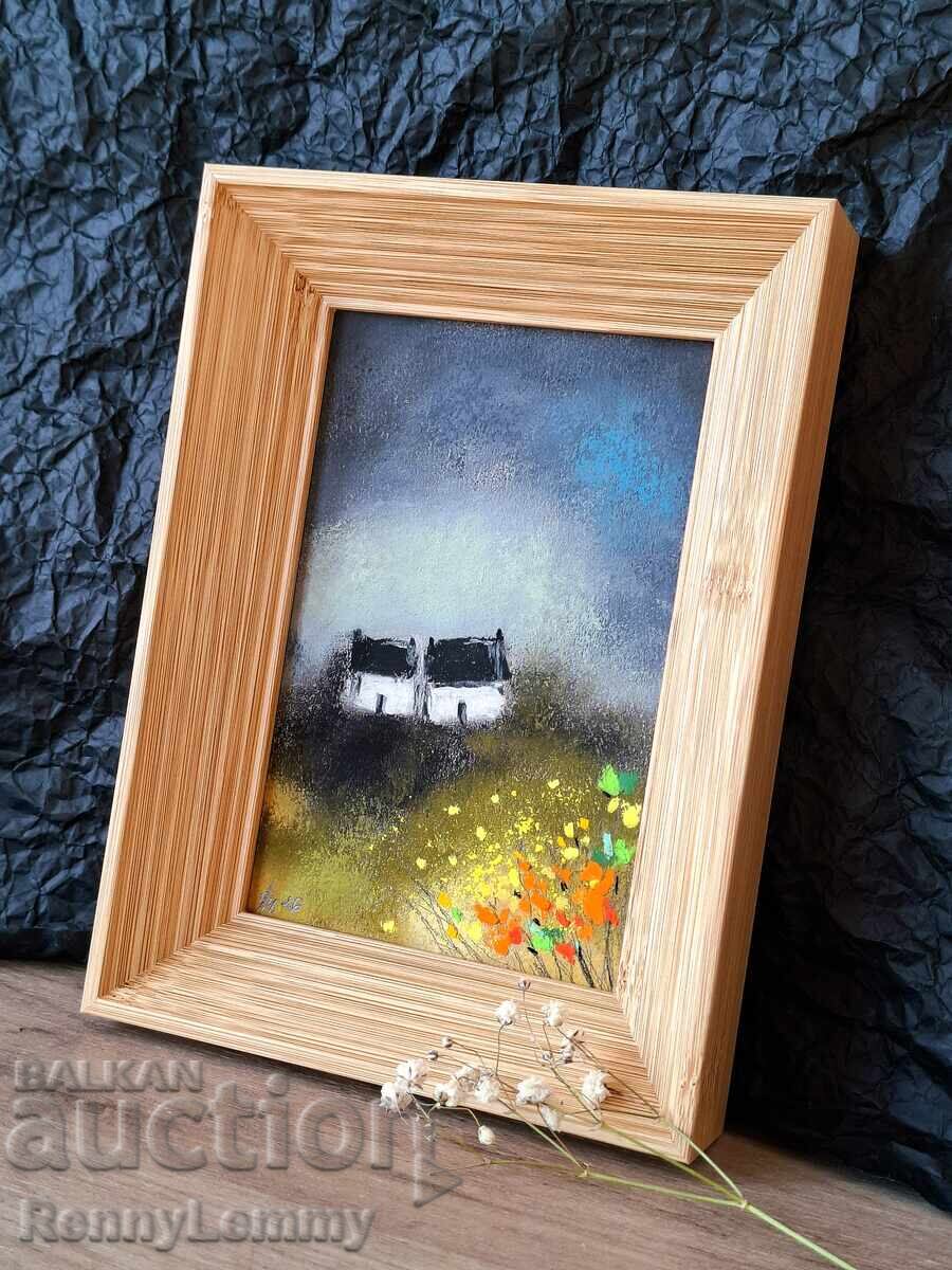 Livrarea Noapte de primăvară, miniatură pastel, original