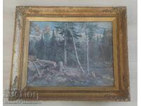 Socialist-era reproduction painting, wooden frame, for connoisseurs, 57cm/47cm