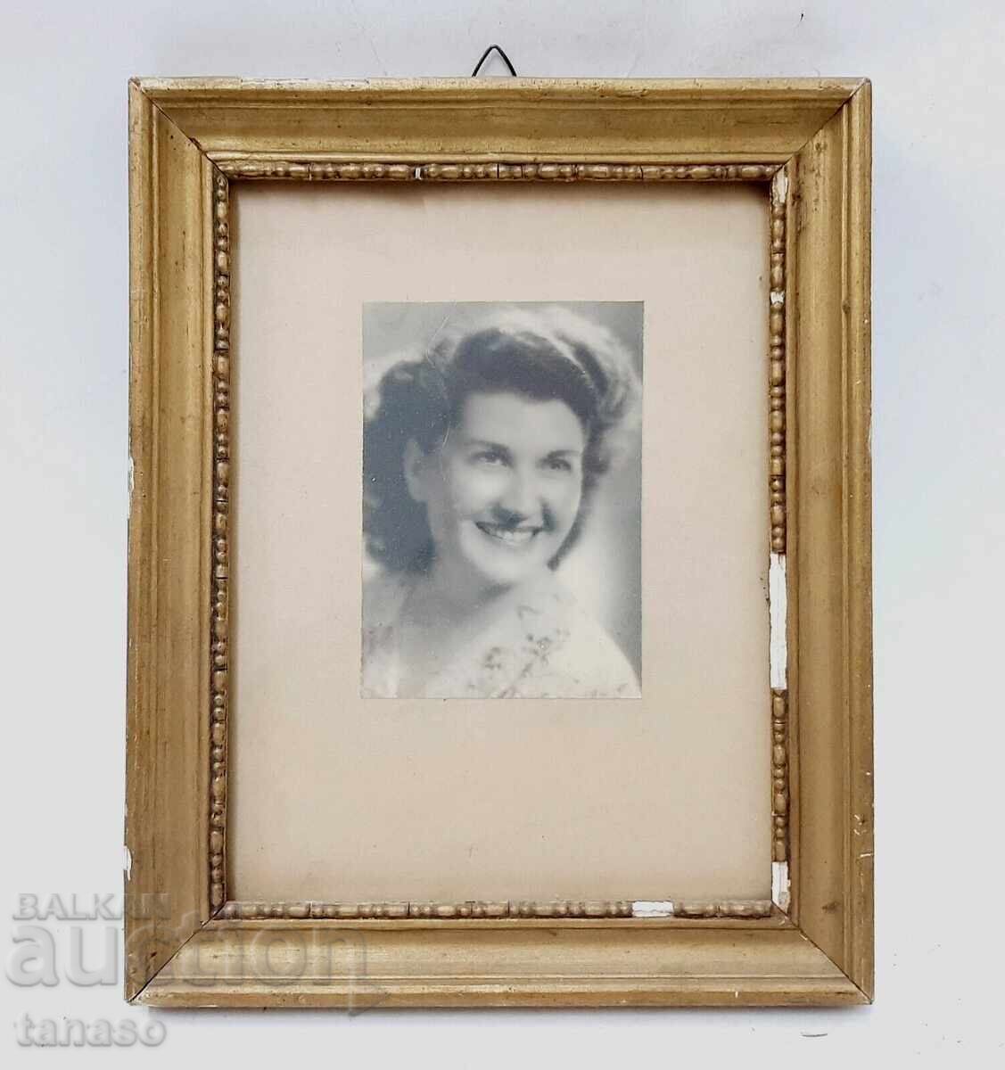 Vintage πορτρέτο σε ξύλινη κορνίζα–29×22 εκ.–γυαλί–διακόσμηση Vintage πορτρέτο σε ξύλινη κορνίζα–29×22 εκ.–γυαλί–διακόσμηση
