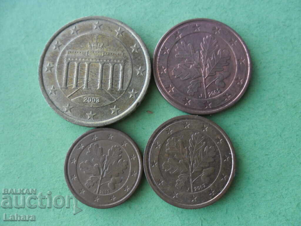 1, 2, 5 και 50 λεπτά του ευρώ 2002 Γερμανία με τιμή € 0.71 | 1.39 BGN