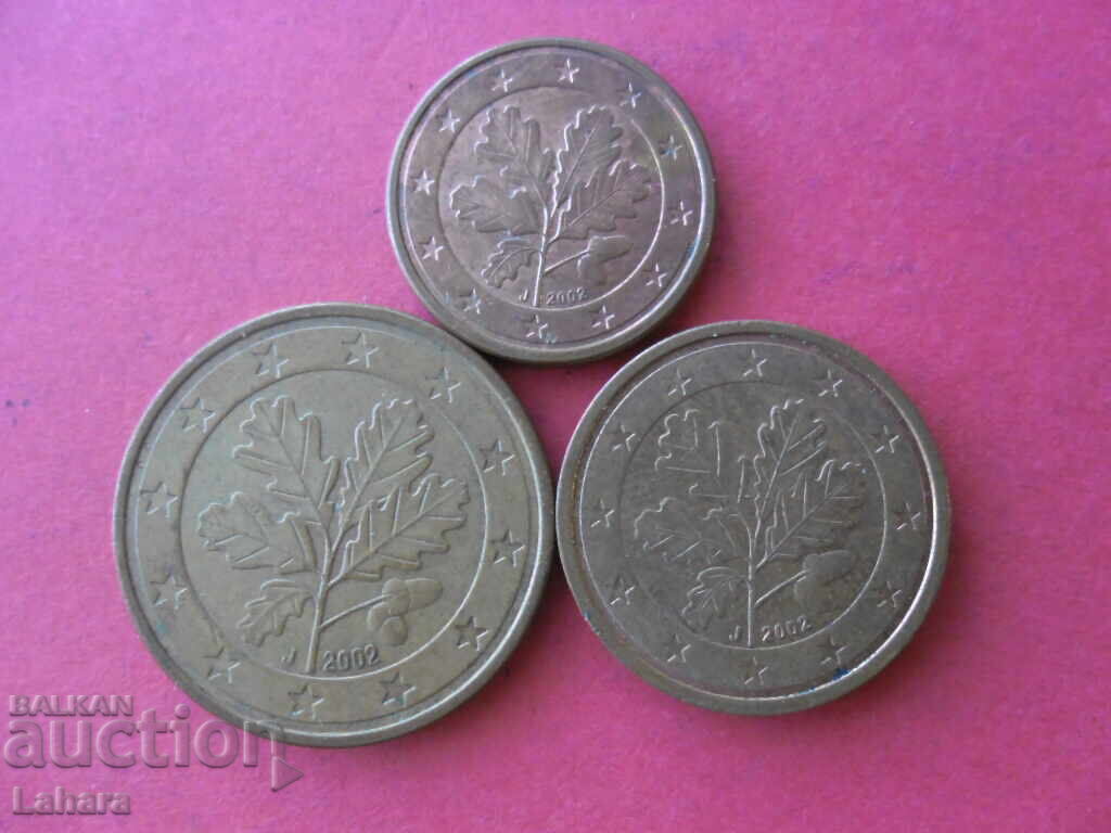 1, 2, 5 λεπτά του ευρώ 2002 Γερμανία με τιμή € 0.31 | 0.61 BGN