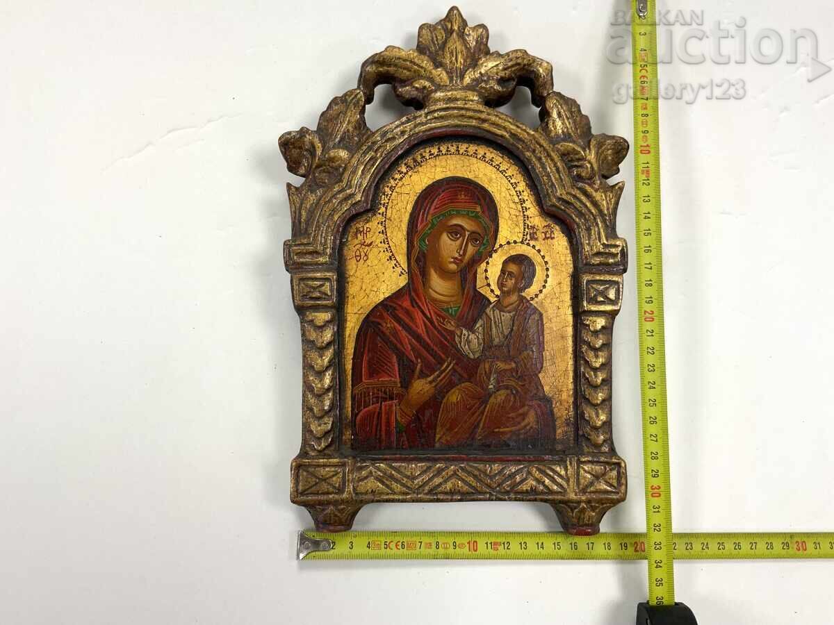 Painted Greek icon wood carving gilding egg tempera with price € 0.01 | 0.02 BGN