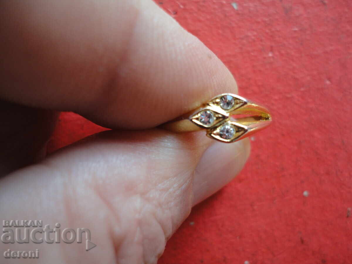 Gold-plated ring with a stone 3 Gold-plated ring with a stone 3